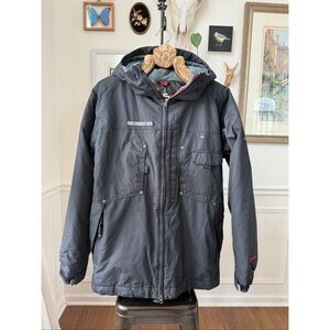 686 Mannual Jacket Men's Black Ski Snowboard Hooded Full Zip Coat L